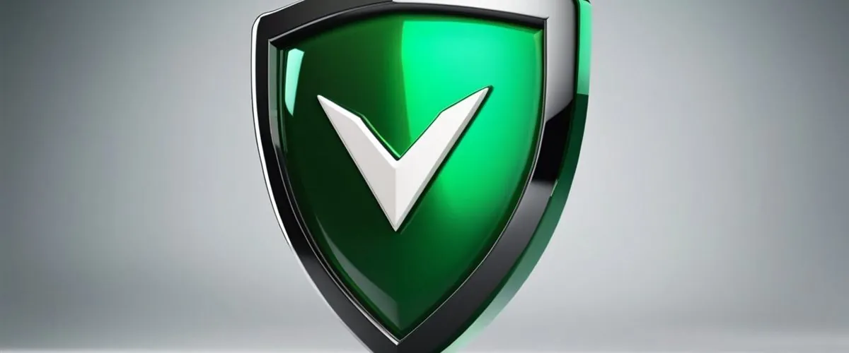 Escudo con marca de verificación y sello oficial
